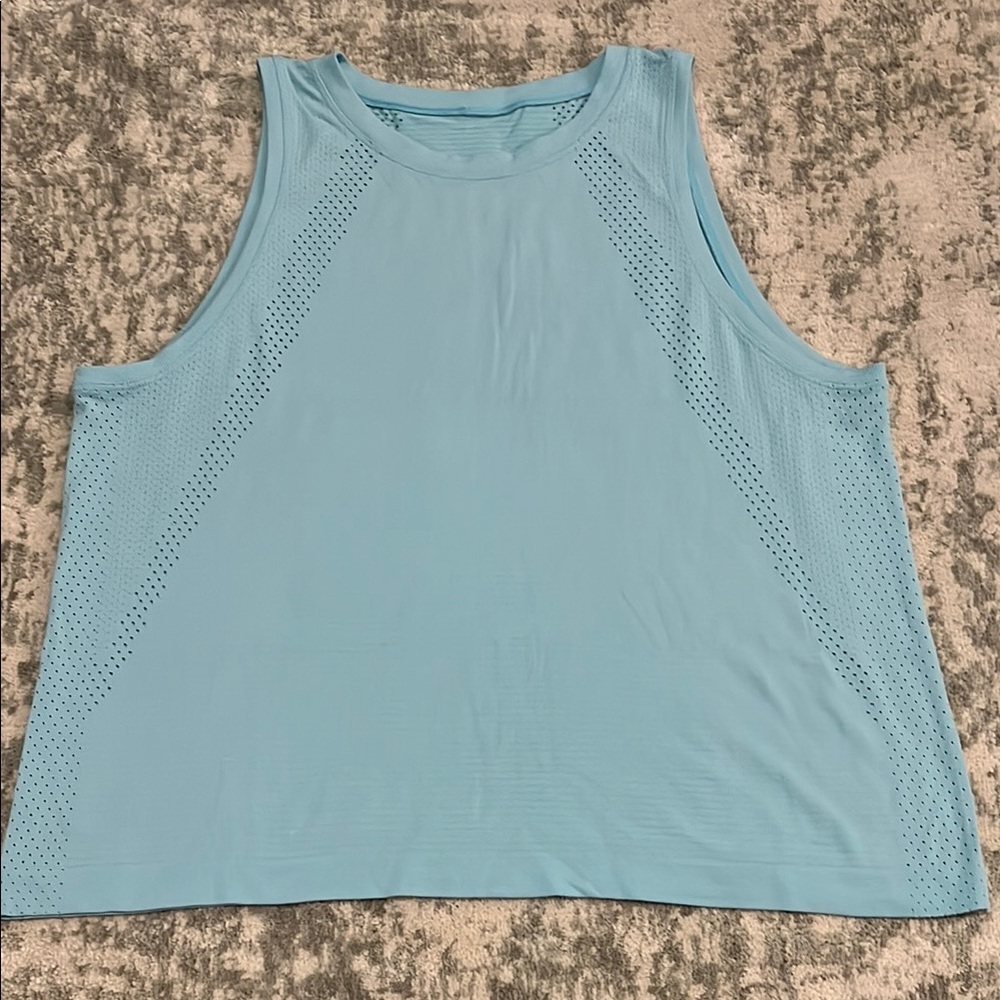 Lululemon Train To Be Tank Top, size 10, aqua blue